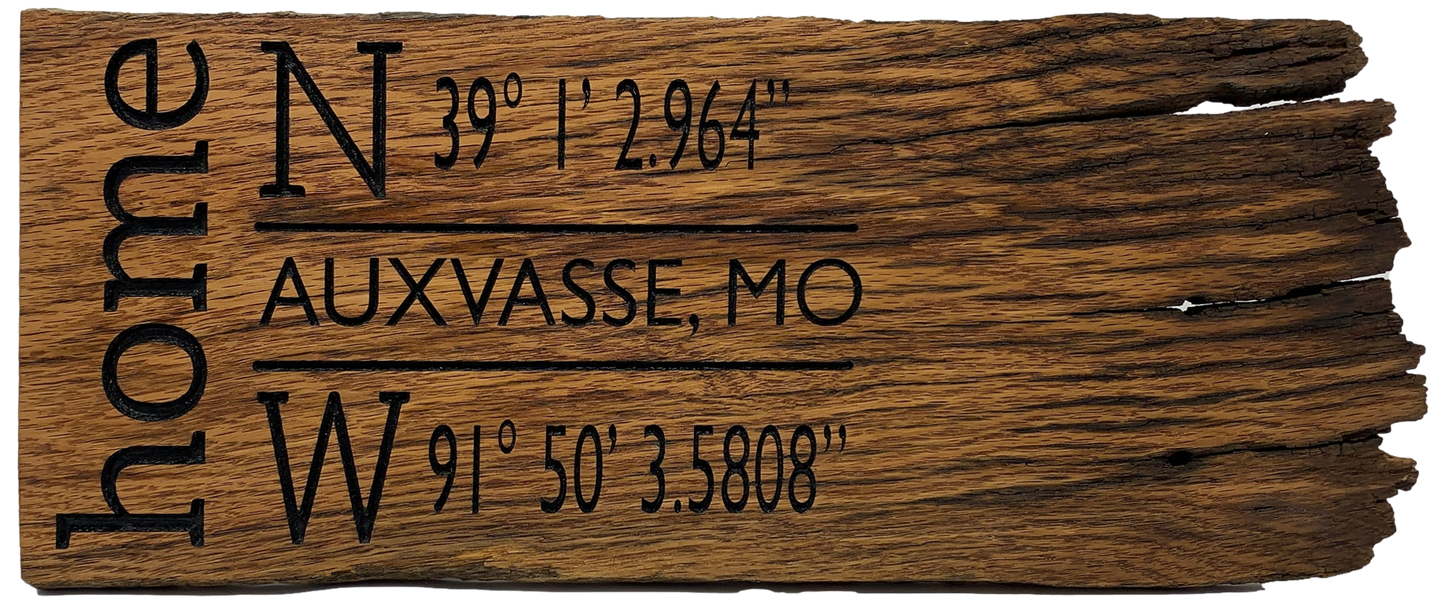 Custom Reclaimed Barn Wood Coordinate Sign